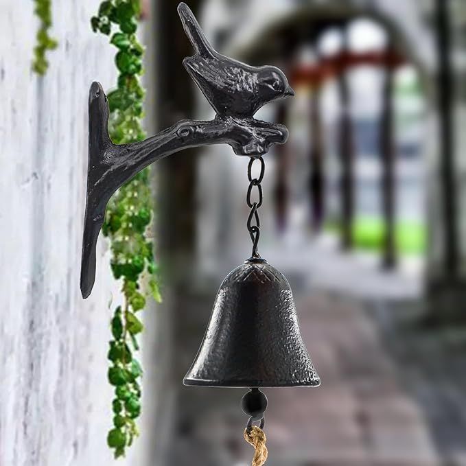 在庫処分】MrMrKura ドアベル 呼び鈴 鋳鉄製 鳥風鈴 壁掛けベル 吊り