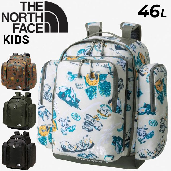 ノースフェイス キッズ リュックサック 46L バッグ 子ども用 THE NORTH FACE サニーキャンパー40＋6 バックパック 大容量 子供 アウトドアバッグ キッズパック キャンプ 林間学校 旅行 ブランド かばん|NMJ72350