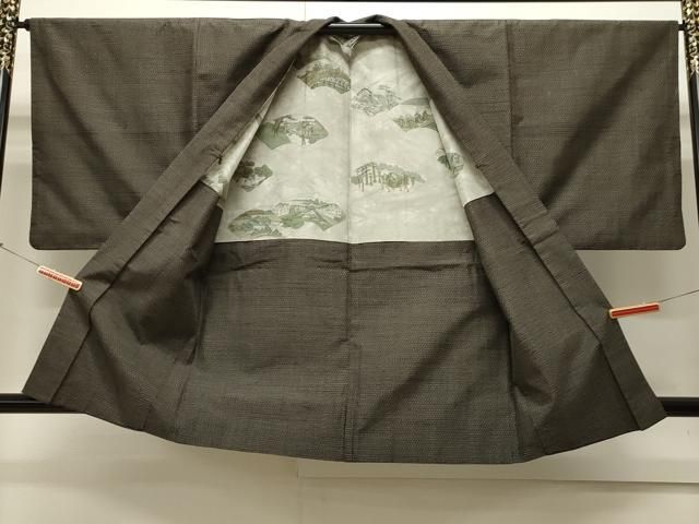 平和屋着物＃男性 羽織 紬地 80亀甲 総詰め 黒地 正絹 CAAW4968dy USTAUSTRALIA_COM_AU