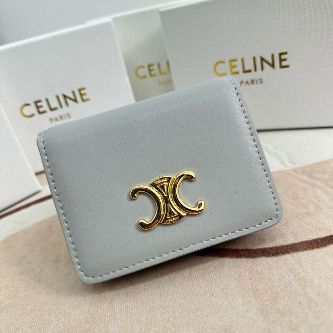 本日限定価格✨ セリーヌ CELINE 二つ 折り財布 グレー - メルカリ