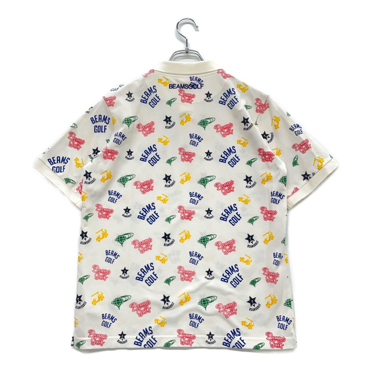 BEAMS - coco 中古 ビームスゴルフ BEAMSGOLF メンズ 半袖ポロシャツ L 白×マルチカラー 花柄 BEAMS - coco 中古 ビームスゴルフ BEAMSGOLF メンズ 半袖