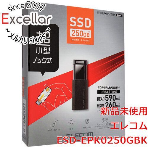 [bn:18] ELECOM　外付けポータブルSSD　ESD-EPK0250GBK　ブラック　250GB