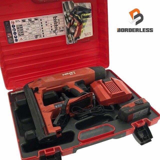品 HILTI ヒルティ 22V 充電式コンクリートネイラー BX3-L バッテリー2個 22V 2.6Ah 充電器 ケース付き114914