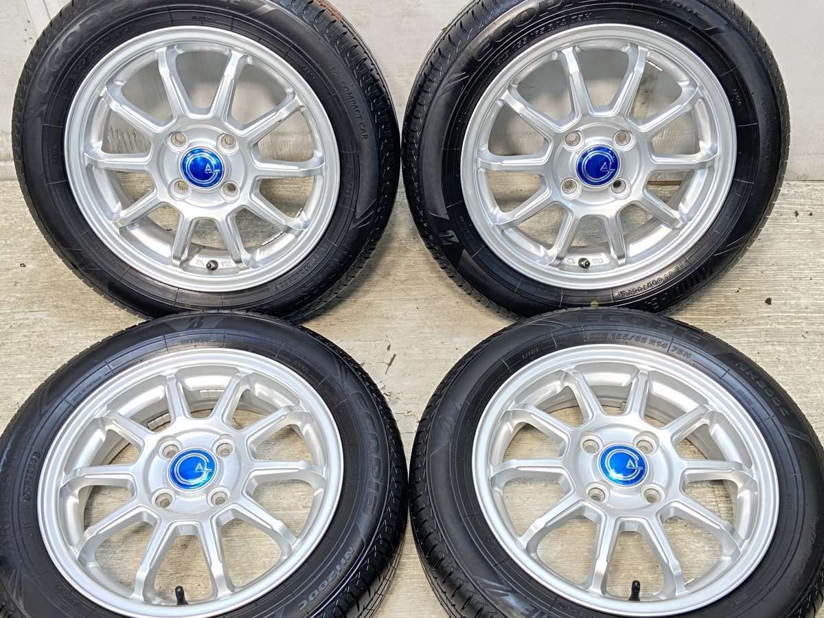 155/65R14 nブリヂストン エコピア NH200C n AL n14x4.5 44 100-4穴 n中古