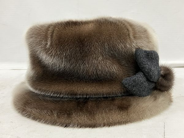美品アトリエどら猫 毛皮の帽子 ファー なまなましい