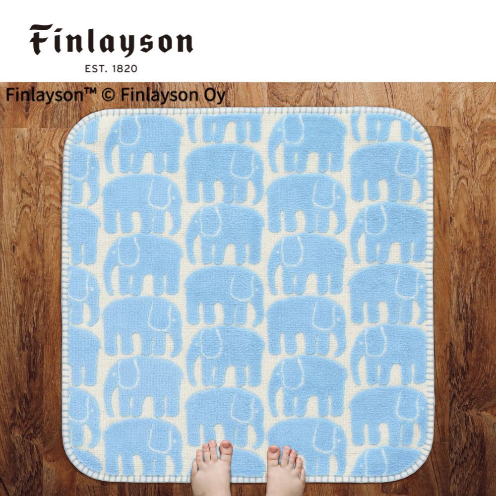 フィンレイソン エレファント柄 グレーラグ カーペット 200x200cm