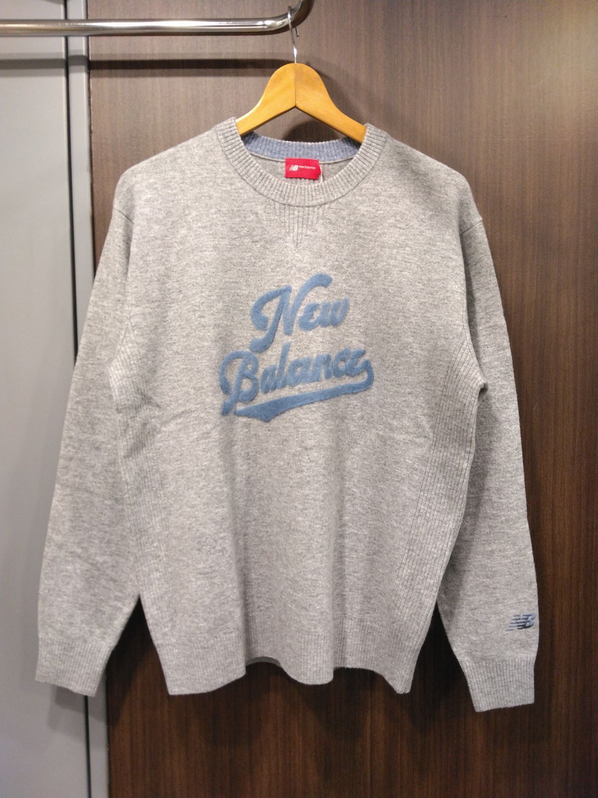 ♥ ニューバランス newbalance 天竺編×ロゴニードルパンチ 長袖 クルーネック ニット セーター 012-5270006 ゴルフウェア 秋冬モデル 新橋店