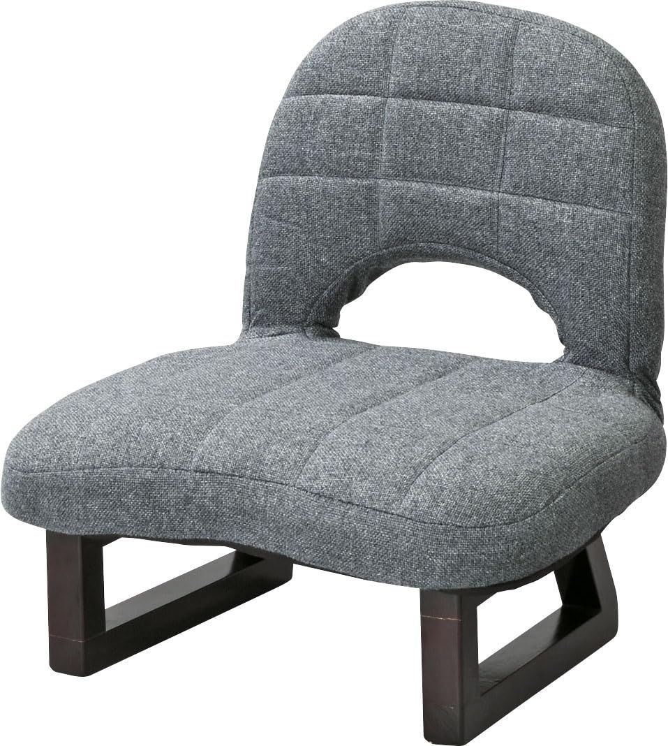 Color グレー AZUMAYA 背もたれ付正座椅子 ポリエステル グレー色 LSS-23GY