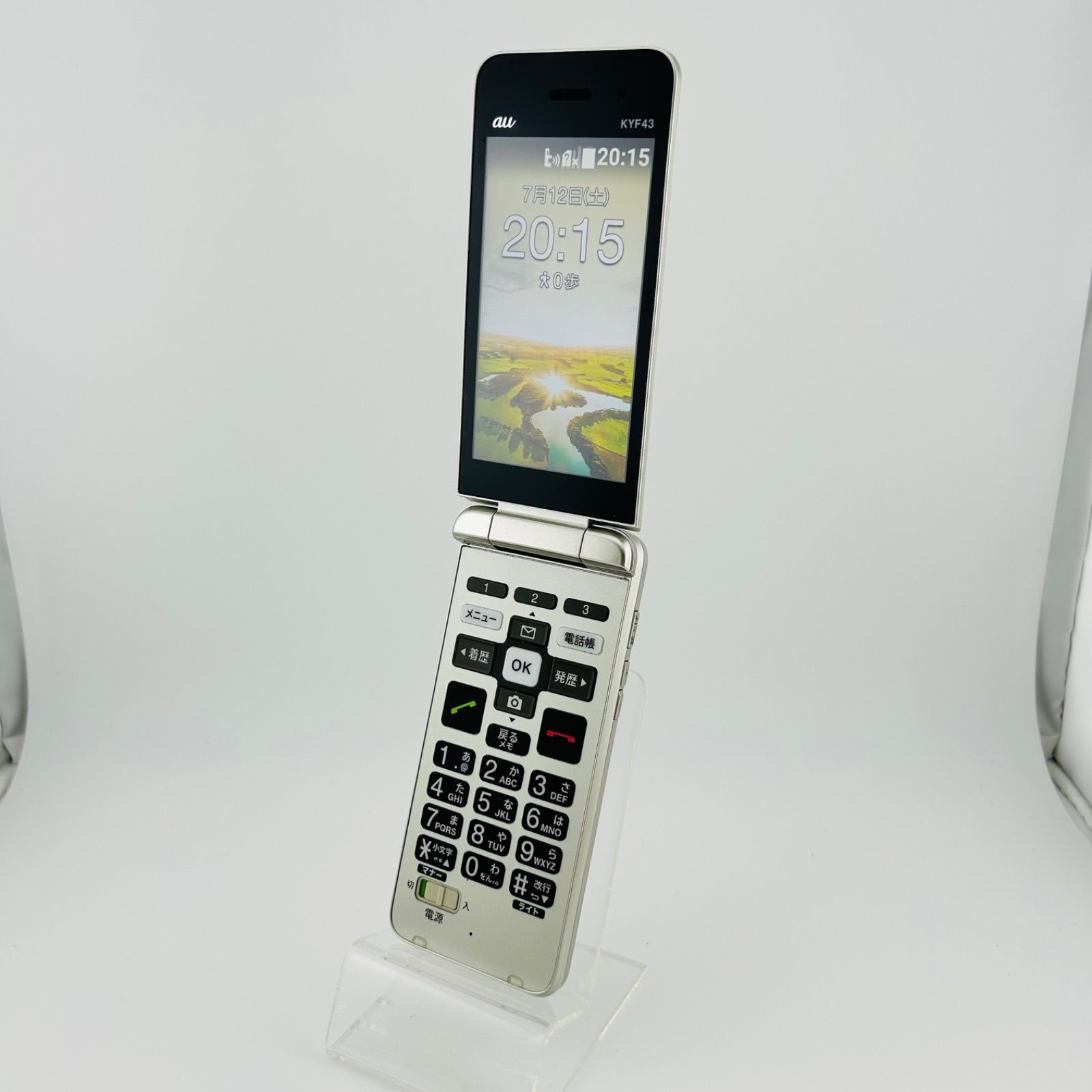 KYF43 KYOCERA ゴールド 携帯電話 本体 かんたんケータイ ライト KYF43