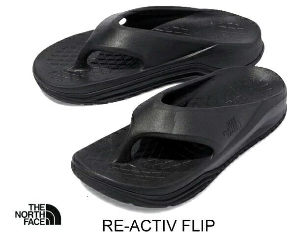 ノースフェイス リアクティブ フリップ THE NORTH FACE RE-ACTIV FLIP TNF BLACK nf52353-kk ブラック リカバリー サンダル 鼻緒 トング 厚底 EVA アフター