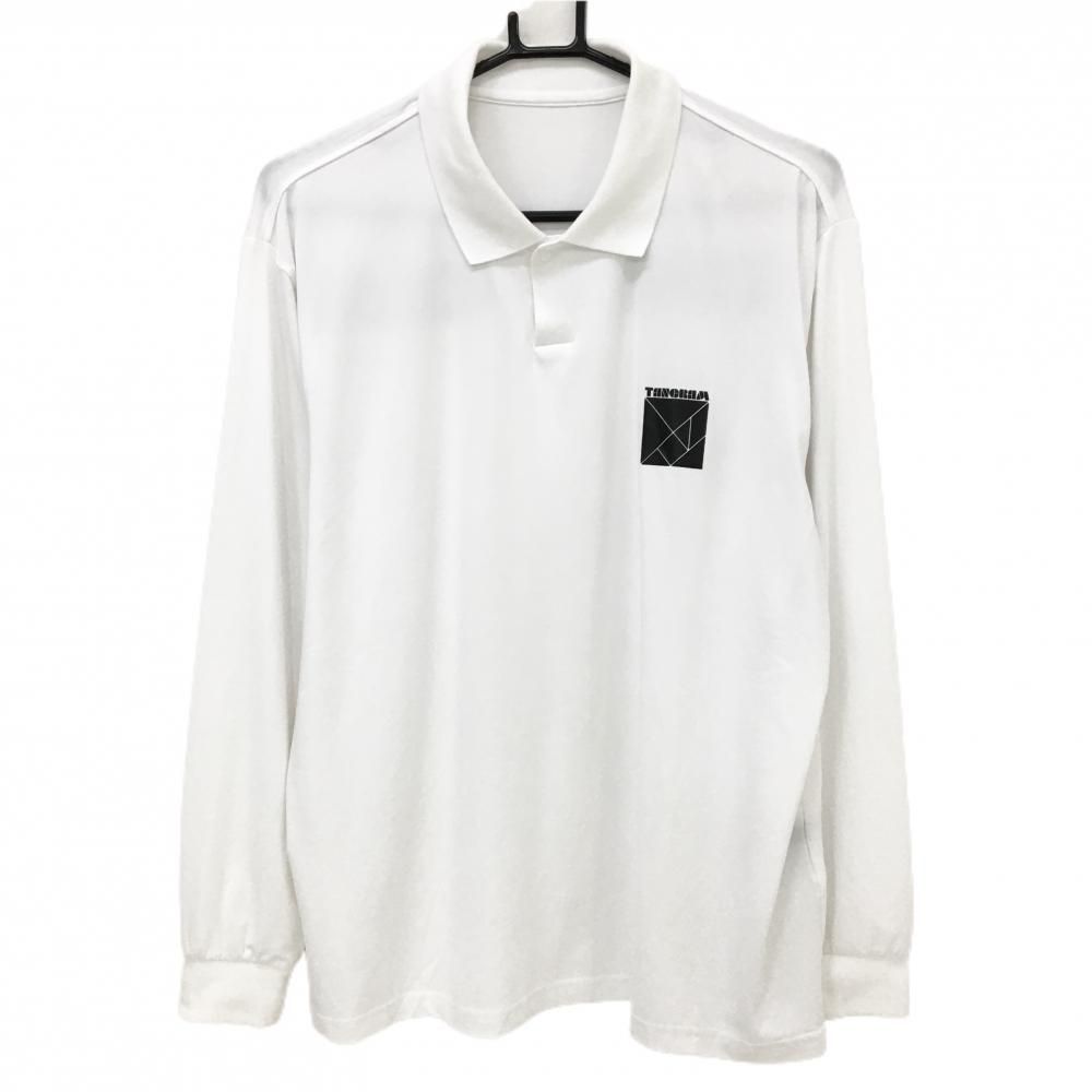 TANGRAM タングラム長袖Tシャツ2枚セット 美品】タングラム 長袖ポロシャツ 白 背面ロゴ スナップボタン