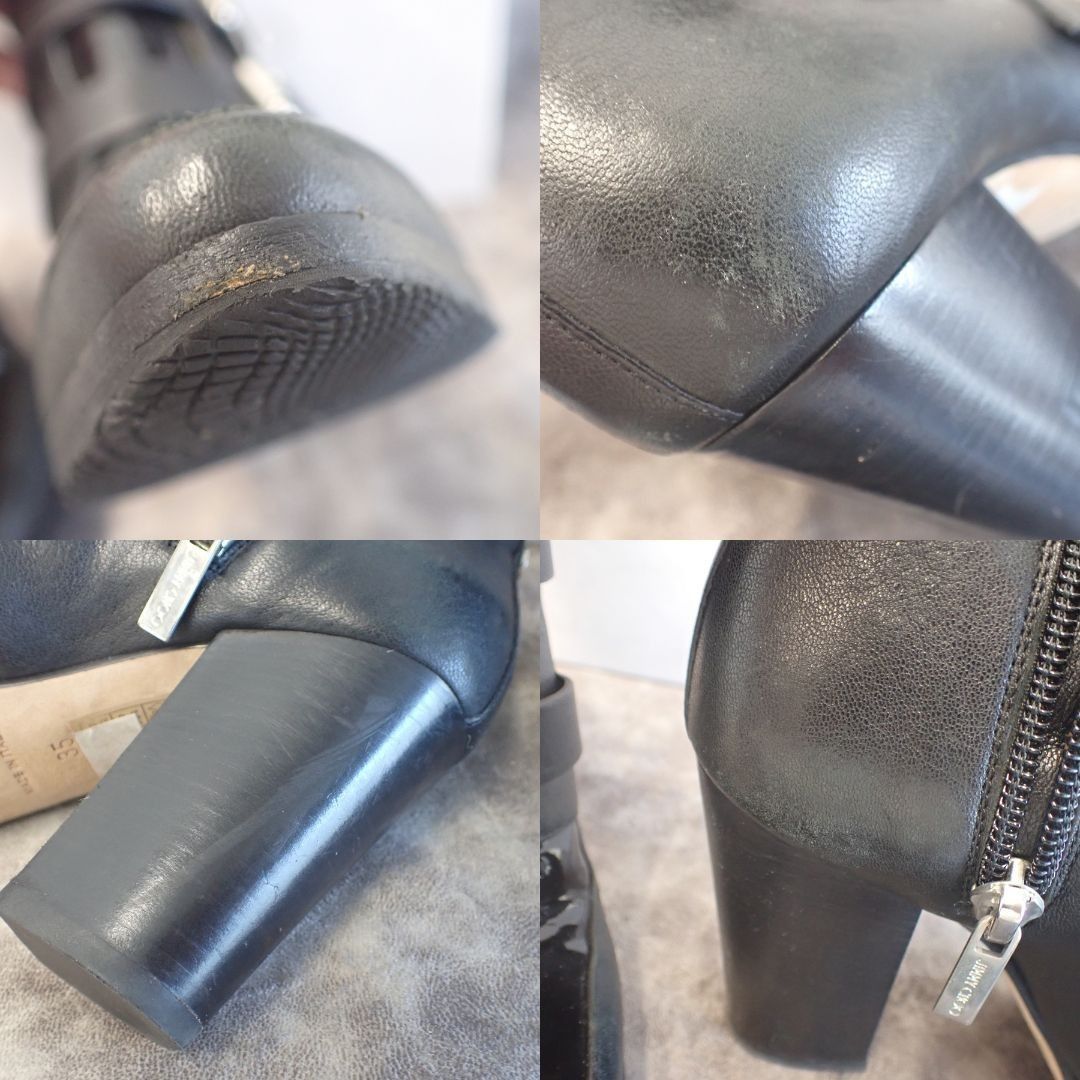 JIMMY CHOO ジミーチュウ ショートブーツ レザー ブラック 22cm 極上美