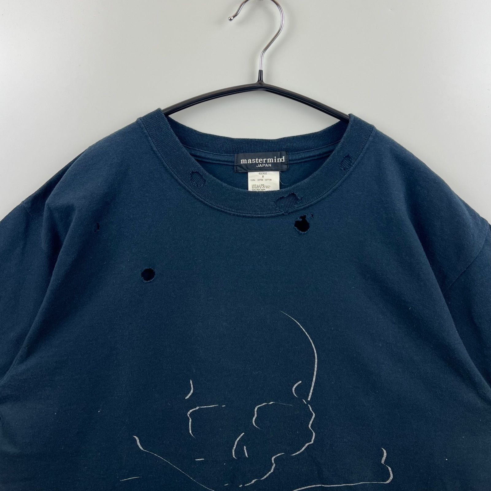 MASTERMIND JAPAN 4sense skull damaged S/S Tee M black マスター 