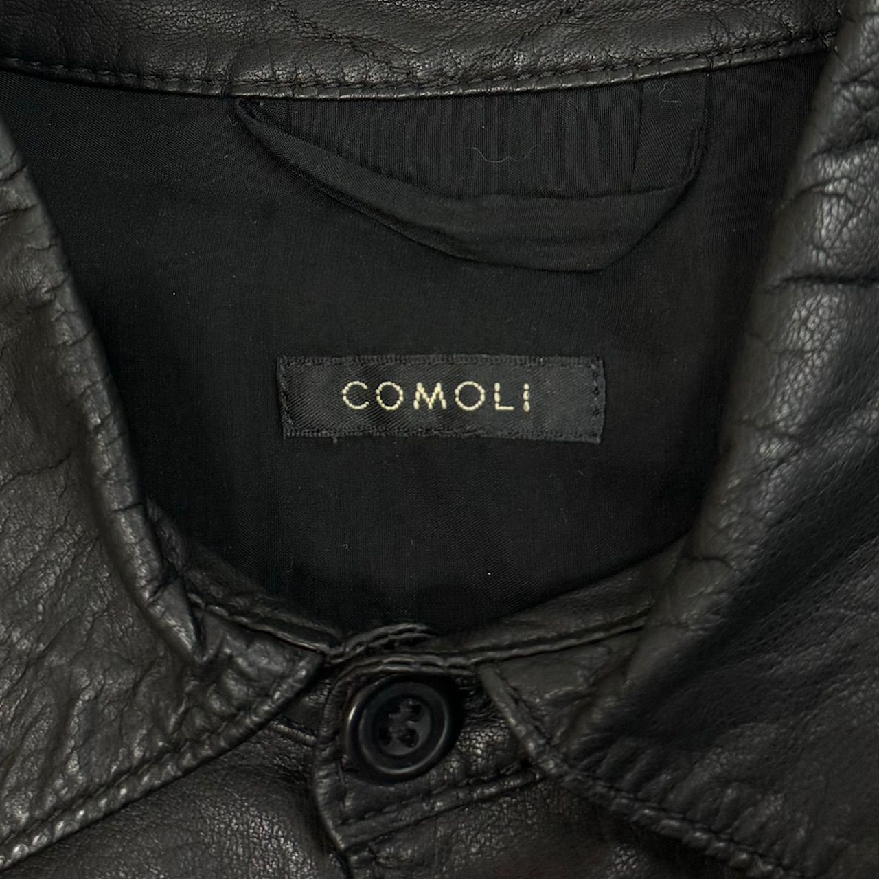 定価107800円 COMOLI 21AW Deerskin Leather Shirt ディアスキンレザーシャツ コモリ U03-01010  ブラック 2 80318A6 - メルカリ