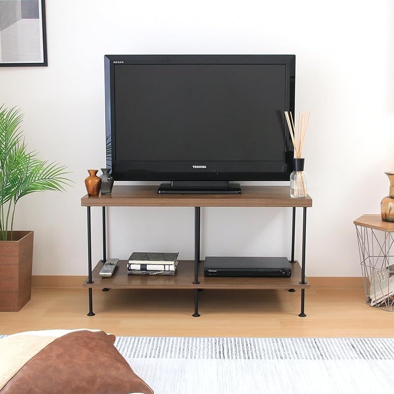 不二貿易 テレビ台 オープンラック 幅90×奥行40×高さ48×cm ミディアムブラウン ツイストロック EZBO 1 MARWIL-DEMENAGEMENTS_CH