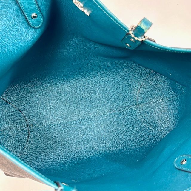 COACH コーチ PVC シグネチャー リバーシブル トートバッグ ポーチ付き
