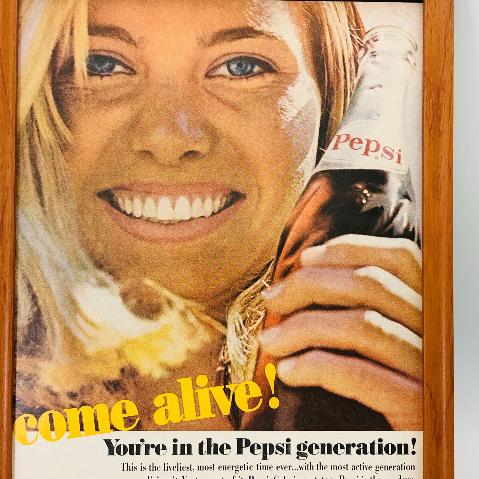 ビンテージ 広告 ポスター フレーム付 当時物 『 ペプシコーラ(Pepsi) 』 1960年代 オリジナル アメリカ 輸入雑貨 ヴィンテージ 海外雑誌  アドバタイジング レトロ ( AZ1233 ) - メルカリ