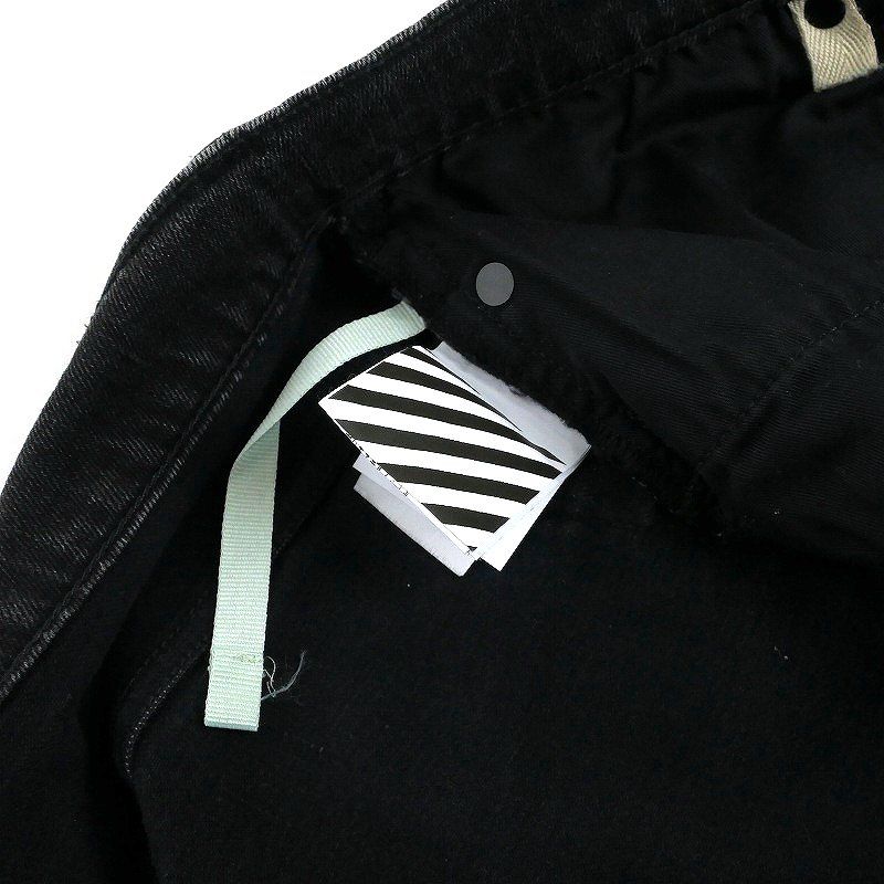 オフホワイト OFF WHITE Skinny Regular Lenght ブラックデニム パンツ 