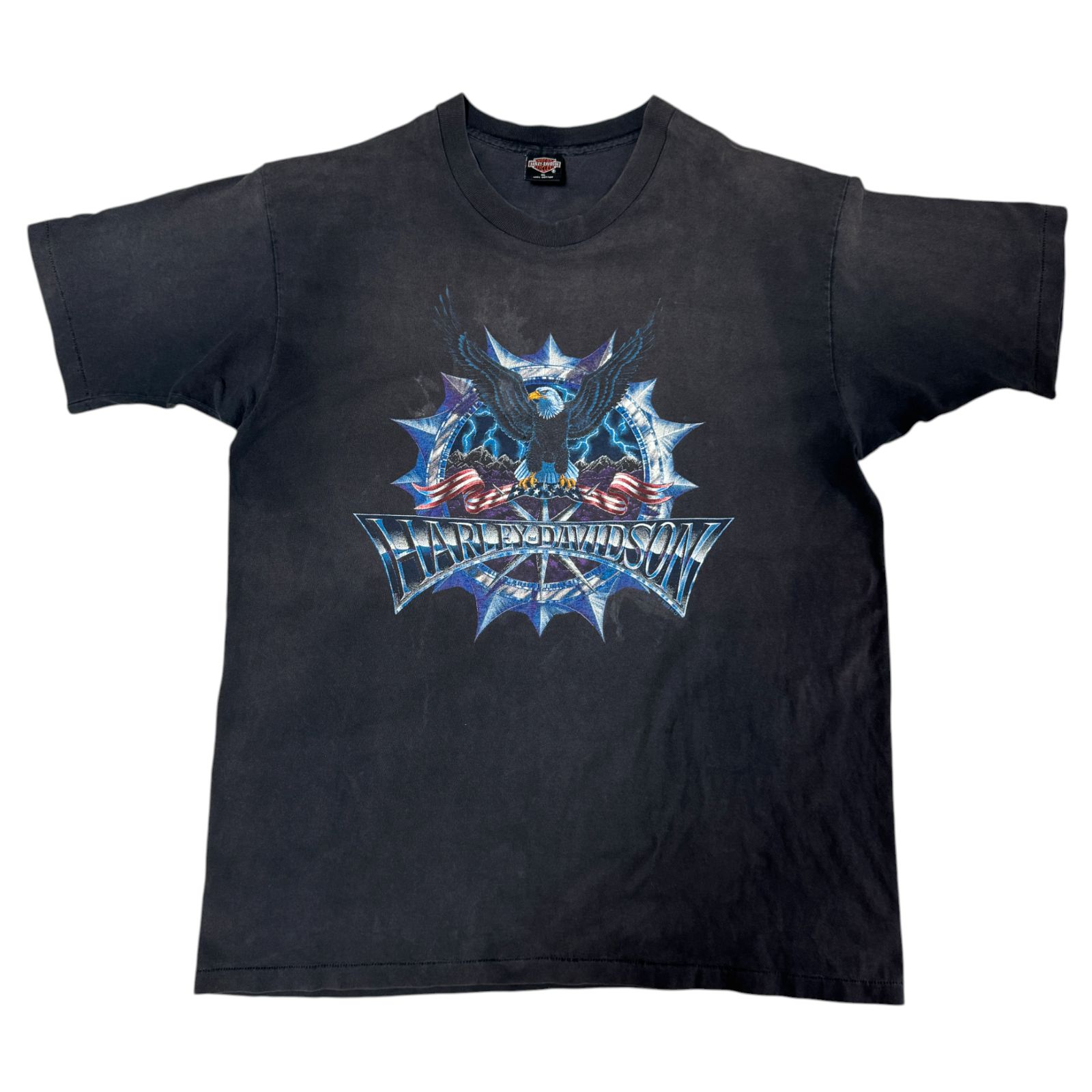 【Harley-Davidson】XL Tシャツ 鬼フェード サンダー イーグル 90s ハーレーダビッドソン イーグル サンダー 鬼フェード Tシャツ XL
