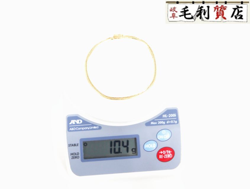 K18 キヘイ 喜平 アンクレット 8面トリプル 10.4ｇ 8メントリプル 18金 イエローゴールド 750 YG ジュエリー