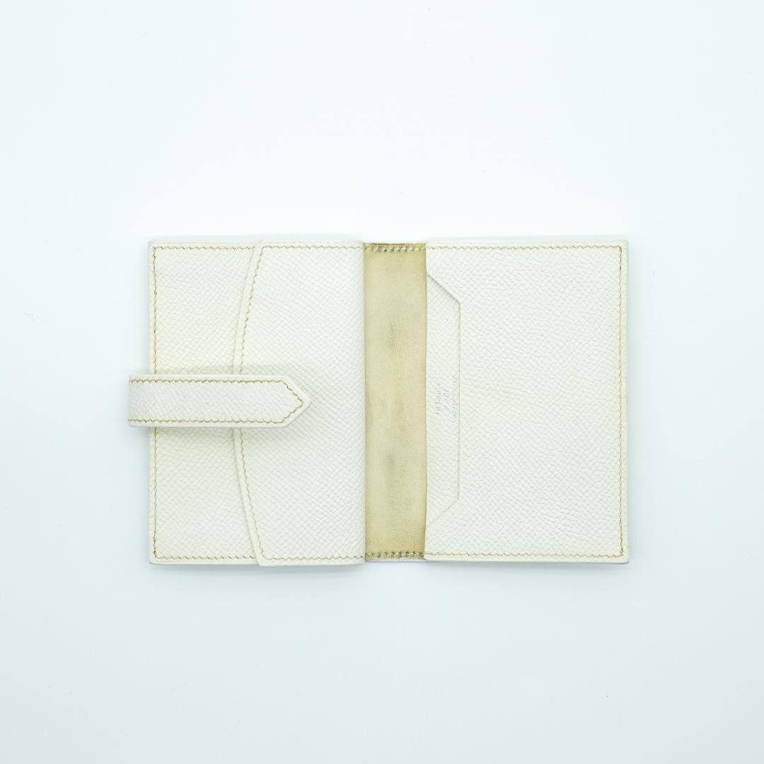 エルメス ベアン ミニ財布 J □K レザー ホワイト シルバー金具 レディース HERMES】エルメス ベアン ミニ財布 J □K レザー ホワイト