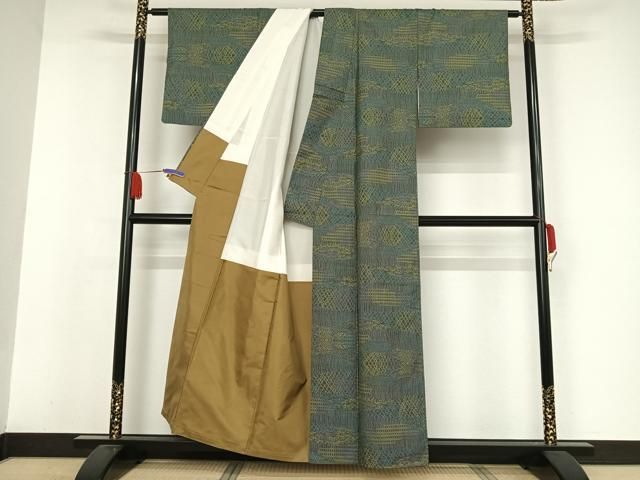 平和屋着物○本場大島紬 一元絣 幾何学文様 正絹 逸品 AAAW4067np