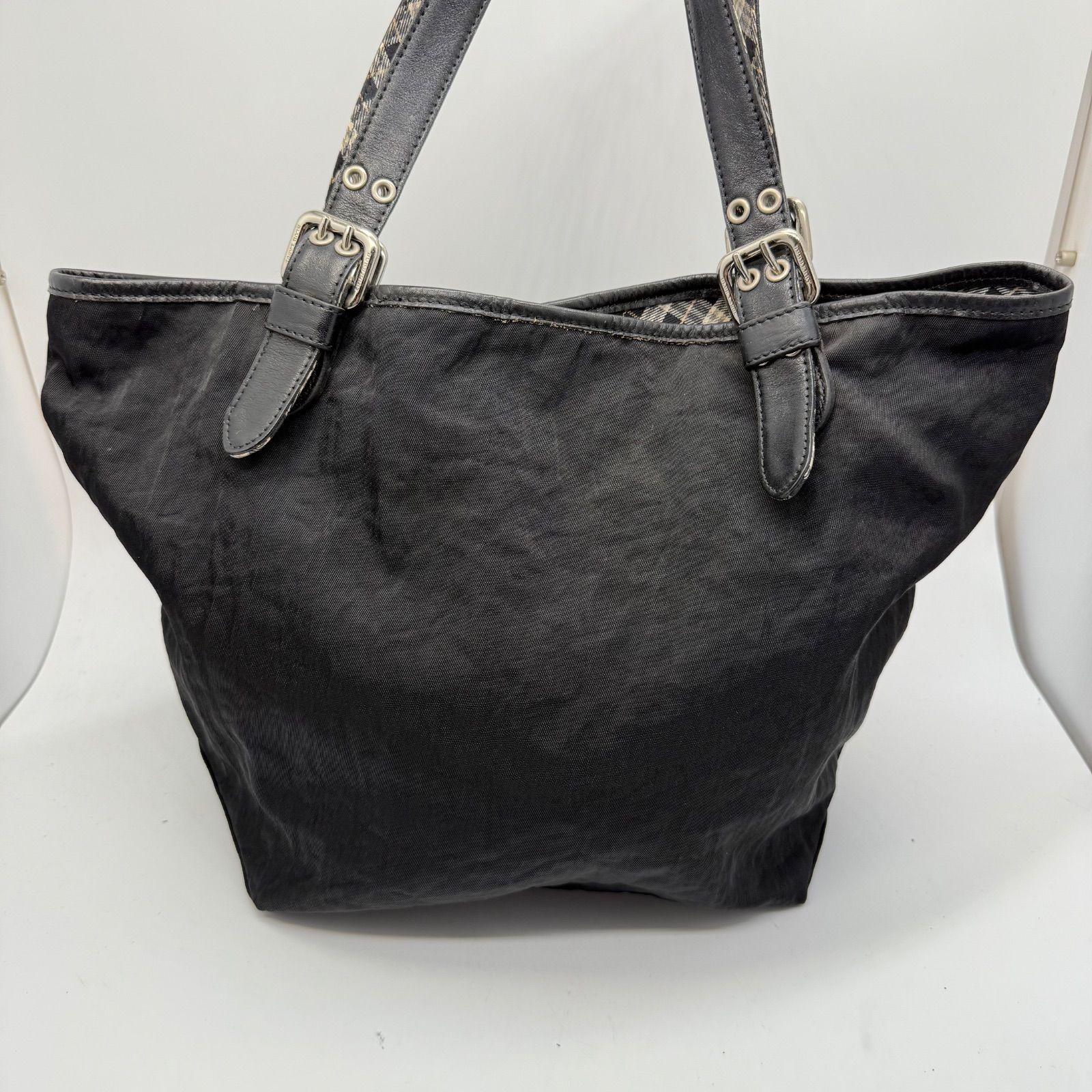 BURBERRY BLUE LABEL 00s nylon × black nova tote bag ZA406-002-09 