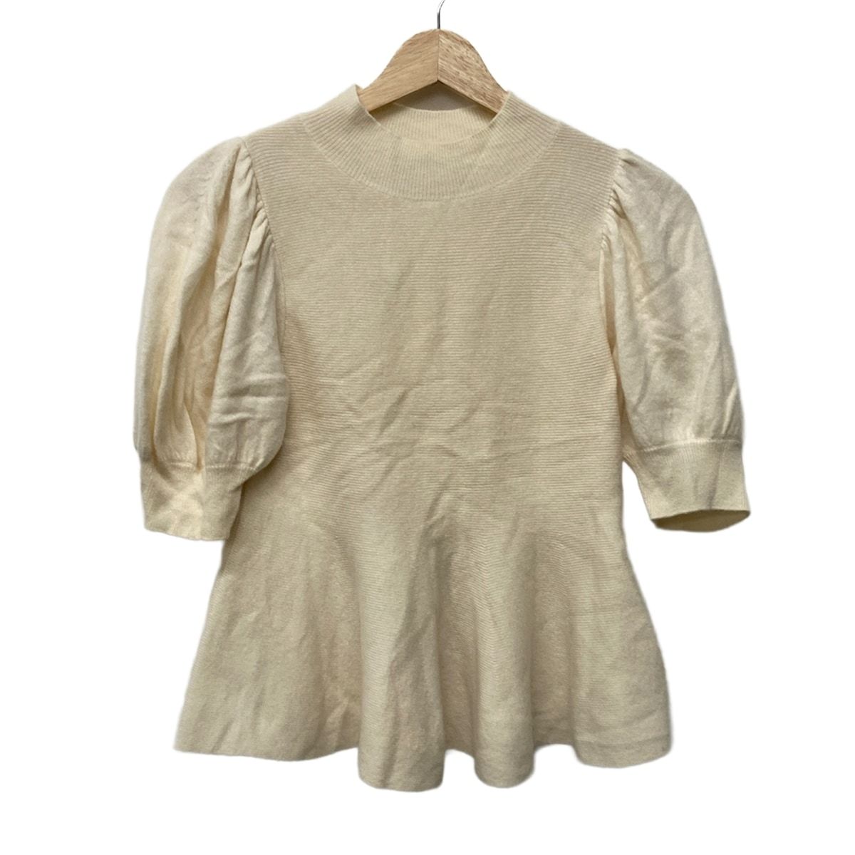 CELFORD セルフォード 半袖セーター サイズ36 S レディース - アイボリー ハイネック カシミヤ