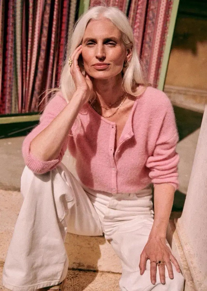 美品 ネストローブ 毛アンゴラ混ニット カシュクールロング