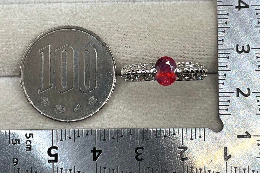 JJ103☆高級パパラチアサファイア0.95ct D pt リング AIGS鑑付 - メルカリ