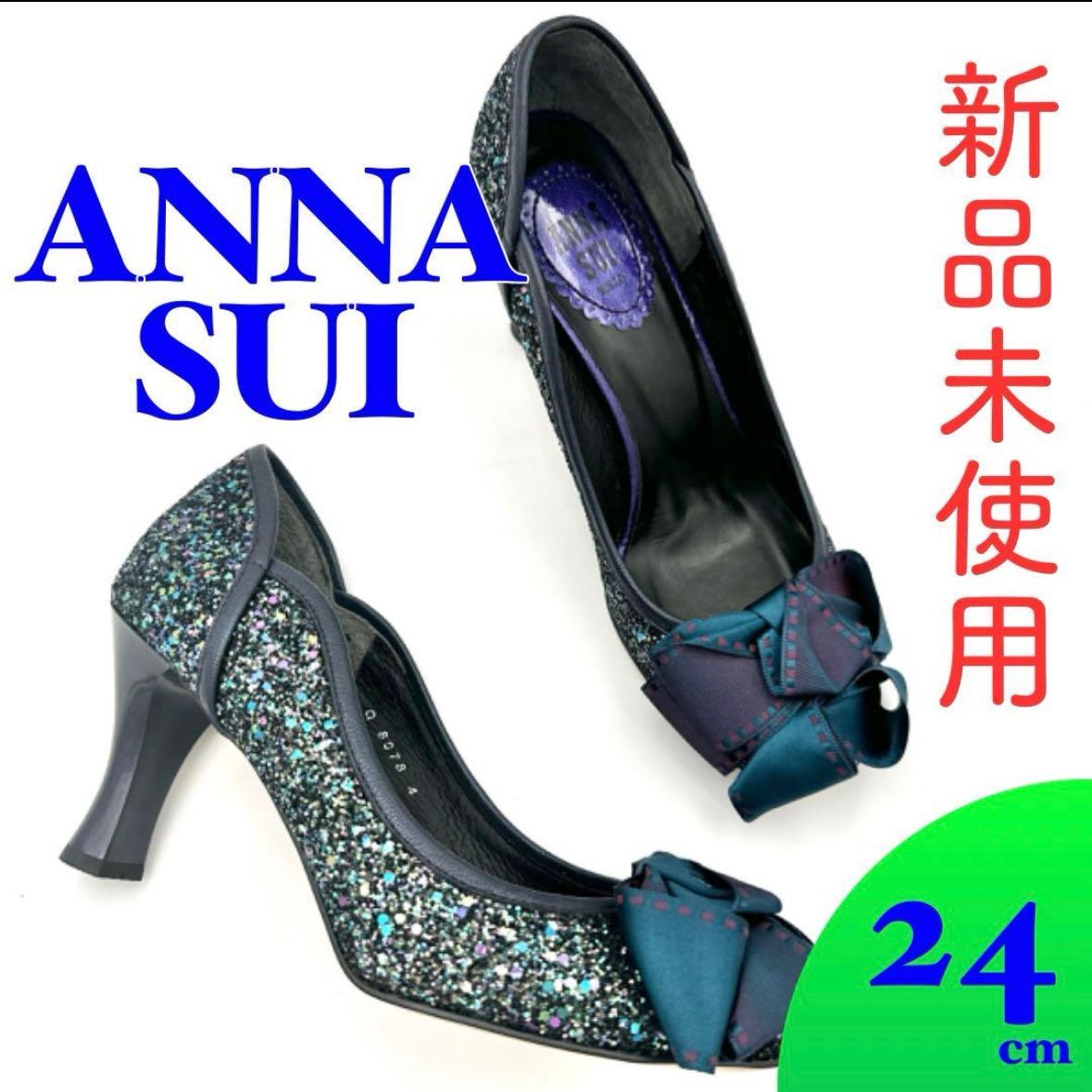 anna sui アナスイ パンプス 厚底 ベロア ベルベット ★新品 23.5 新品 アナスイパンプス （anna sui アナスイ パンプス 厚底