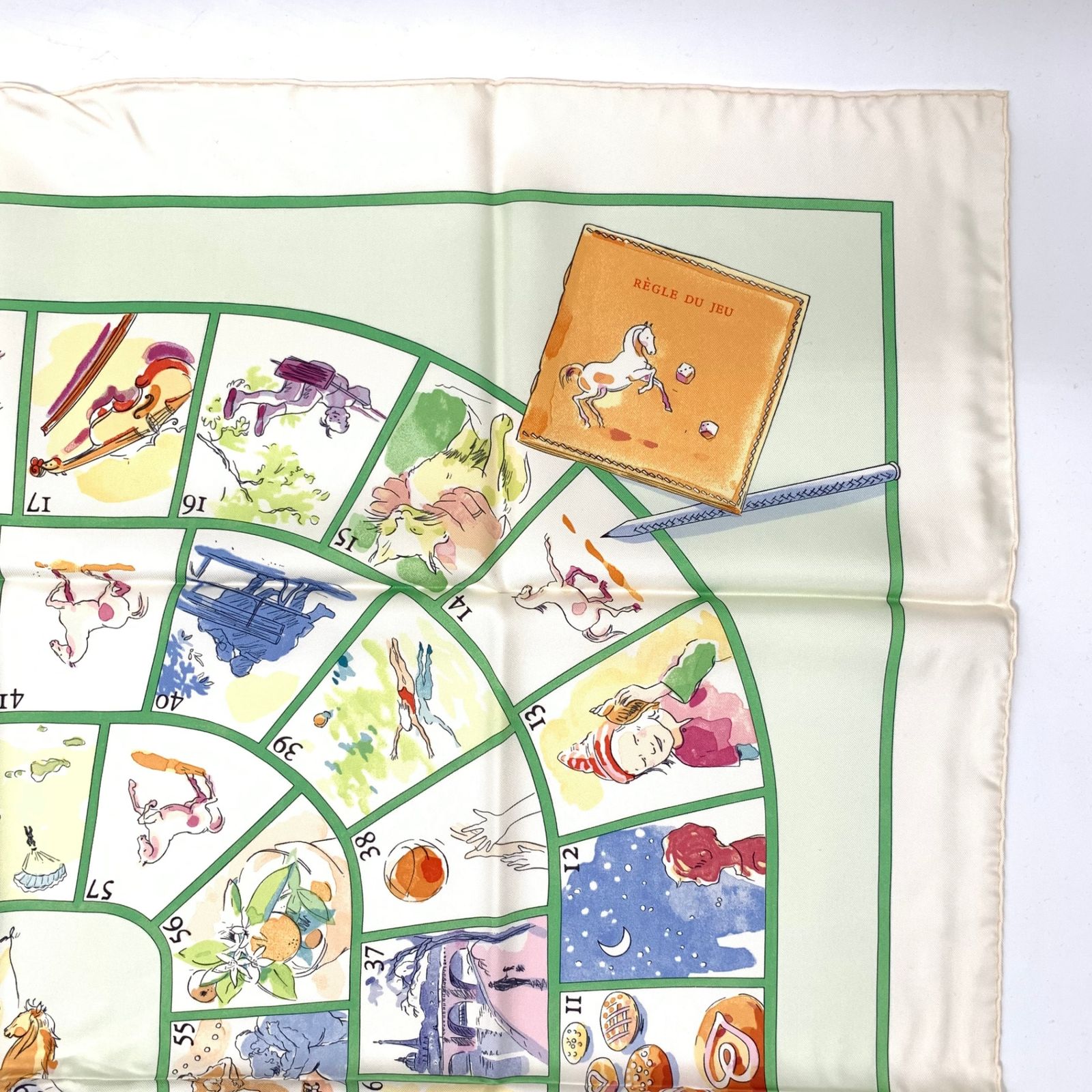 希少 レア 新品 未使用 エルメス 小さな幸せのゲーム カレ90 スカーフ 希少 レア 未使用 エルメス 小さな幸せのゲーム カレ90 スカーフ