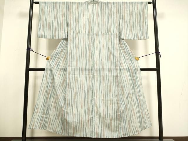 平和屋着物▽小紋 単衣 草花間道 さんび謹製 洗える着物 AAAW7756fy