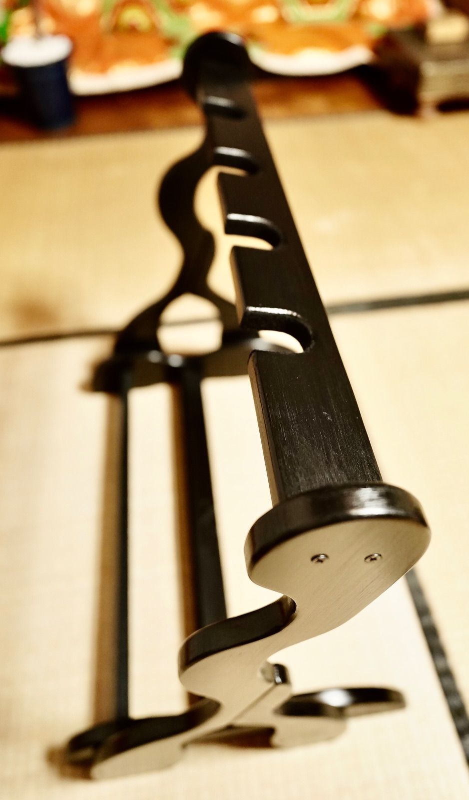 木製二胡スタンド 黒漆仕上げ