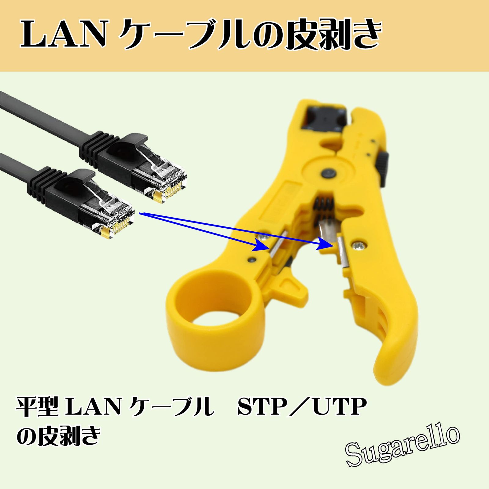 Sugarello 同軸ケーブルストリッパー ワイヤーストリッパー 皮剥き器