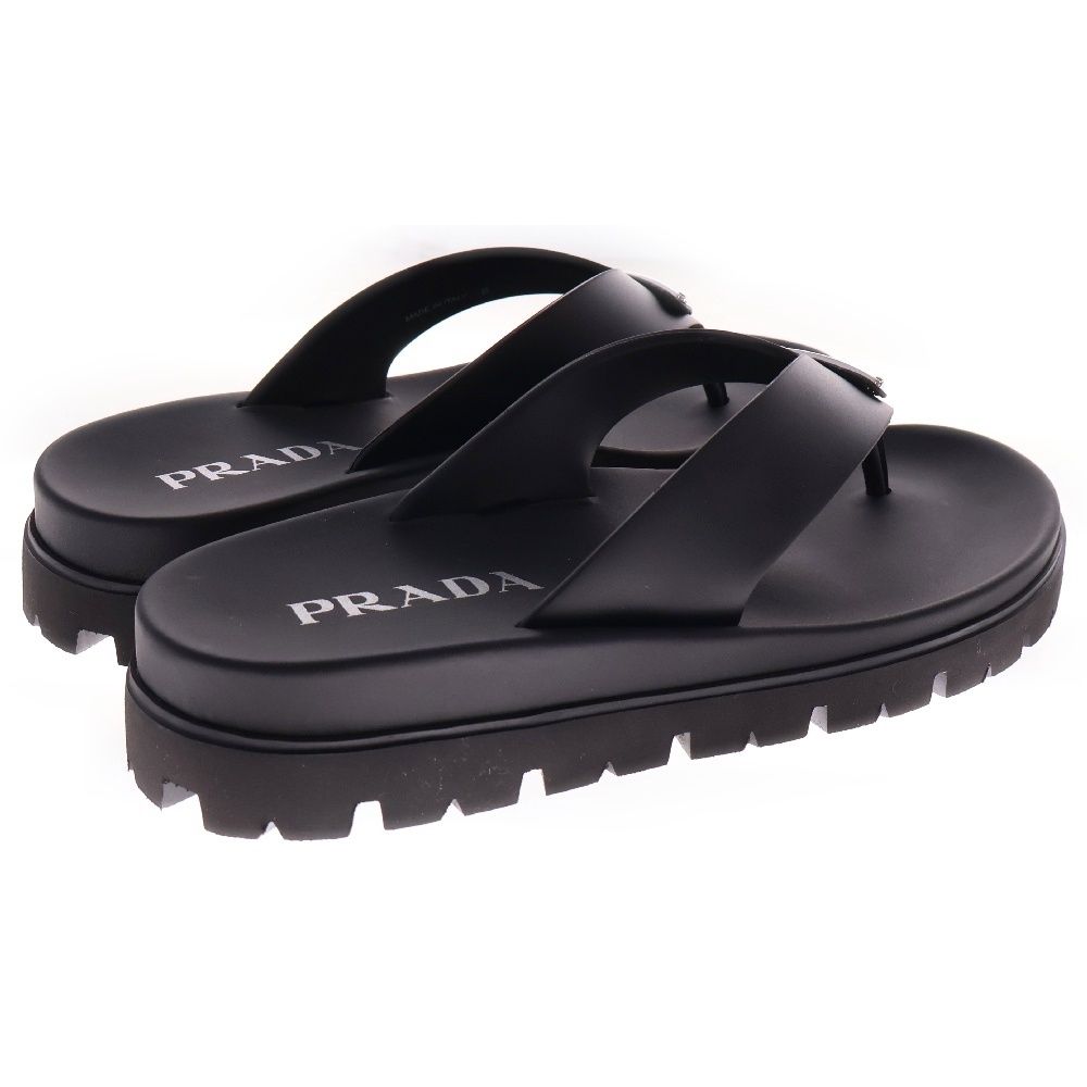 PRADA (プラダ) ラバートング サンダル ブラック ラバー 靴