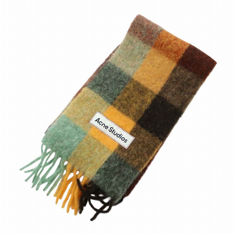 Acne Studios アルパカ モヘア混 マフラー　チェックスカーフ アクネ ストゥディオズ Acne Studios モヘアチェックスカーフ