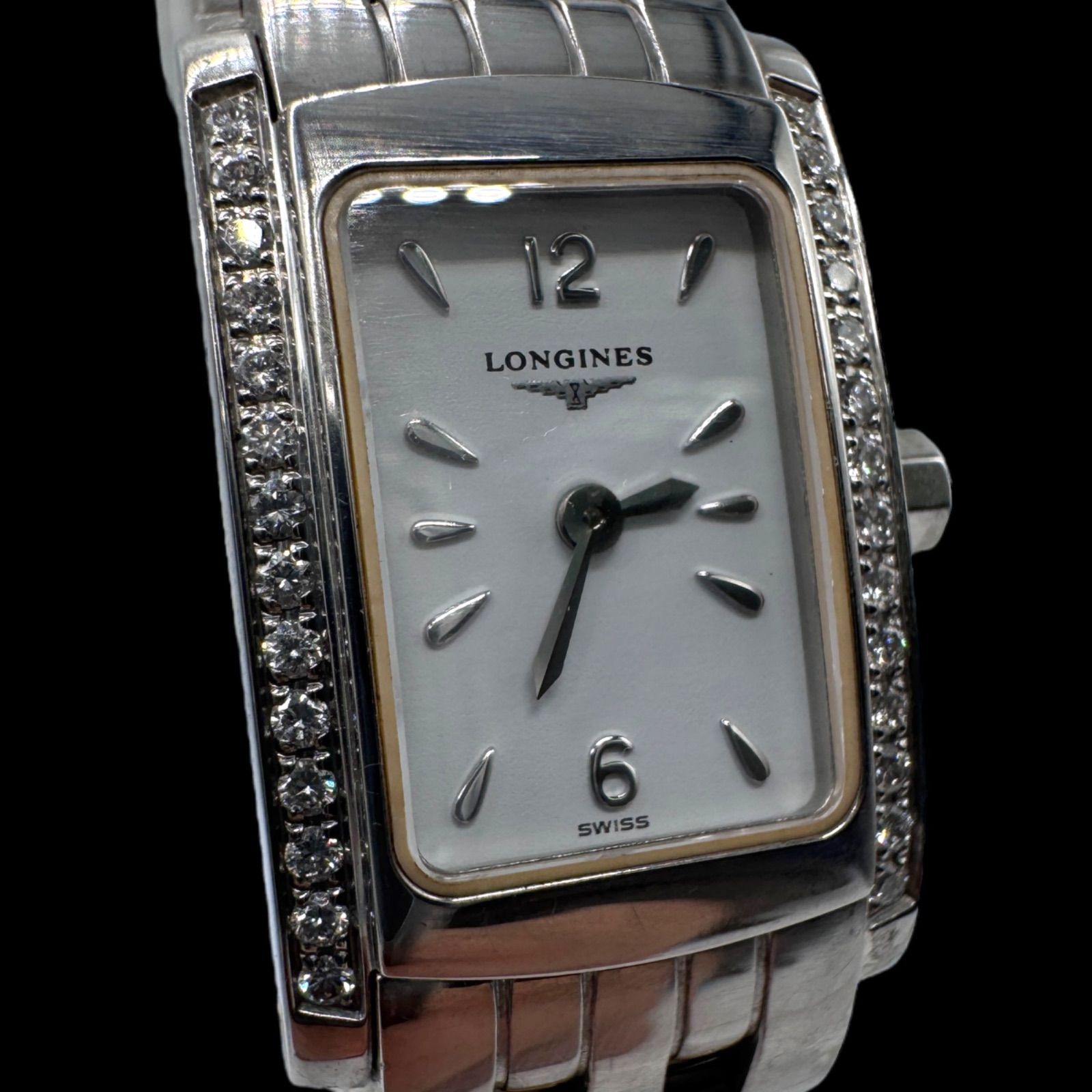 新品電池稼働 高級 LONGINES ロンジン 28P ダイヤベゼル ドルチェ