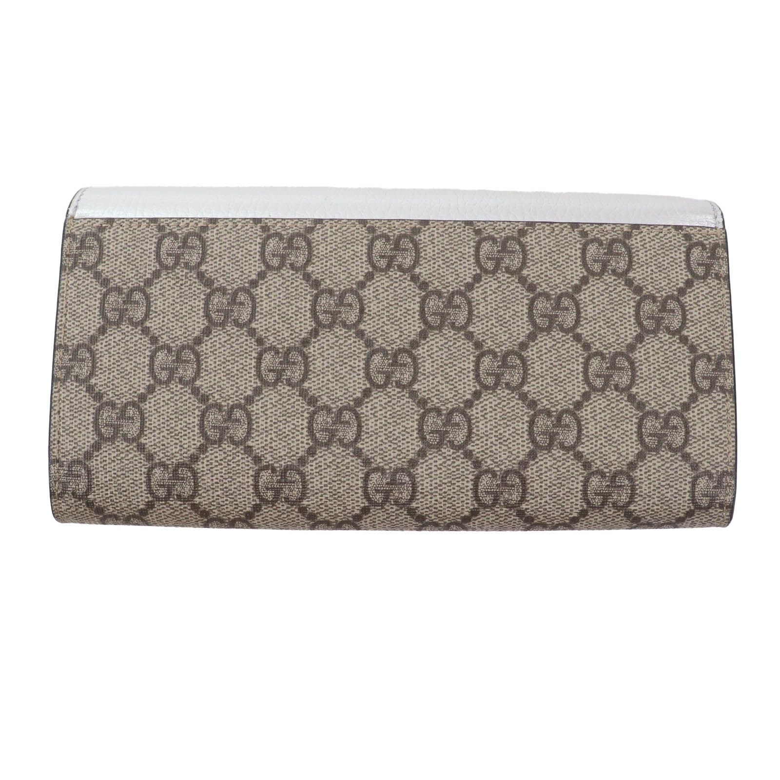 グッチ GGマーモント GGスプリーム PVCロング財布 GUCCI - GUCCI グッチ GGマーモント GGスプリーム 三つ折り財布