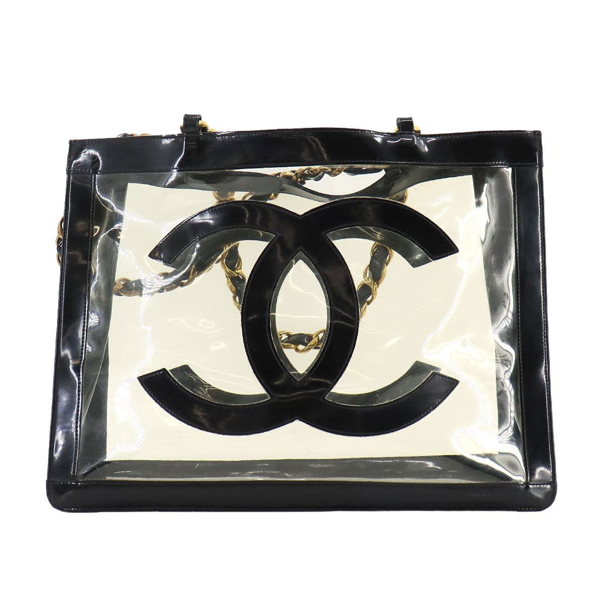 シャネル CHANEL ココマーク チェーン トート バッグ エナメル