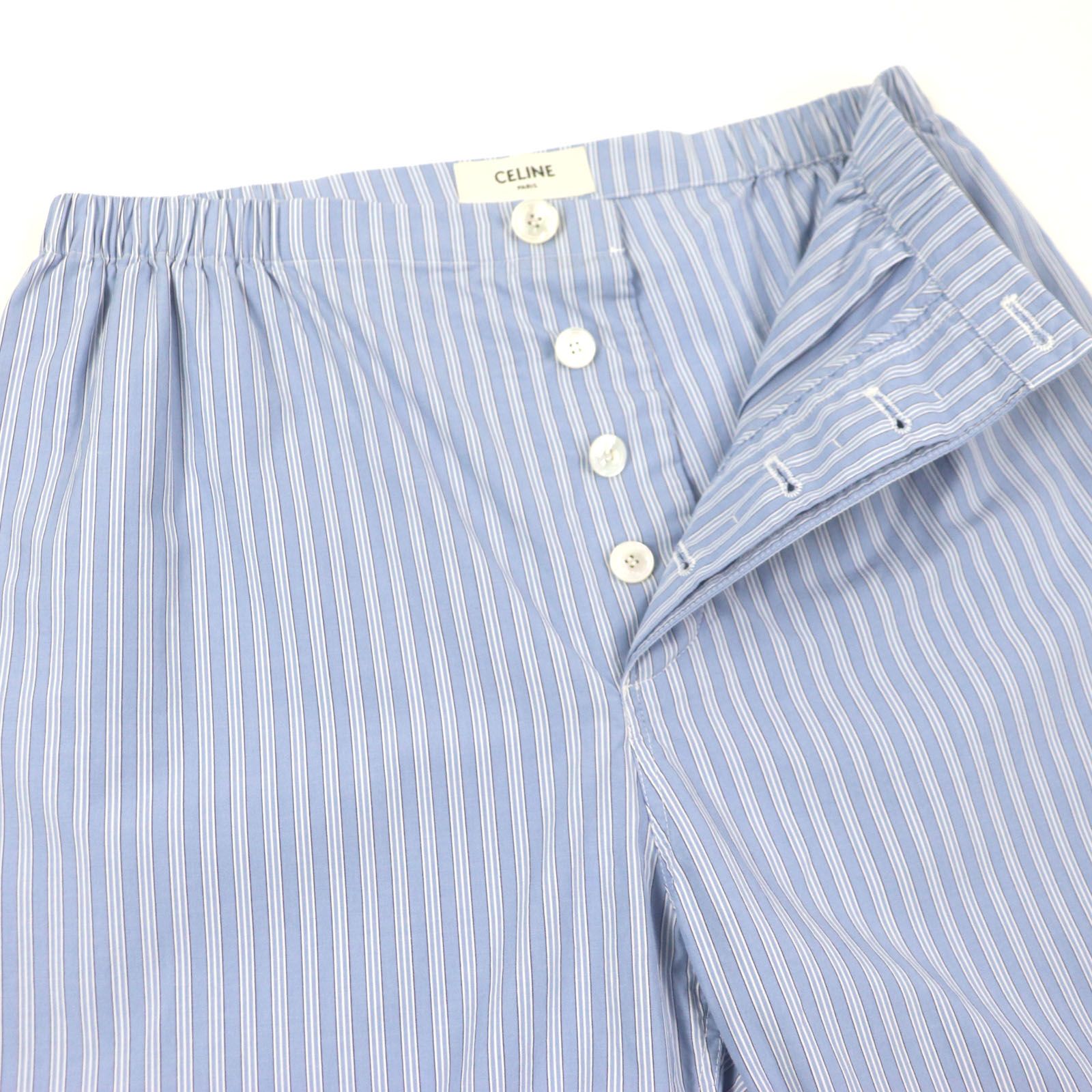 極美品▽CELINE セリーヌ 2P01A870V コットン100% ストライプポプリン