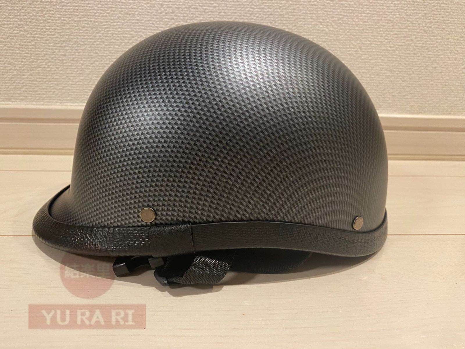 【新品未使用】マットカーボン調ハーレーヘルメットハーフ半ヘル半キャップ半帽子新品 36