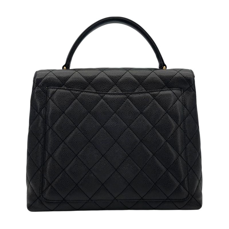 シャネル CHANEL ケリー型 ハンドバッグ A12397 7番台 ブラック GD金具  