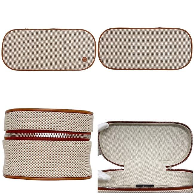 エルメス ポーチ エスカル コニャック コットン 100