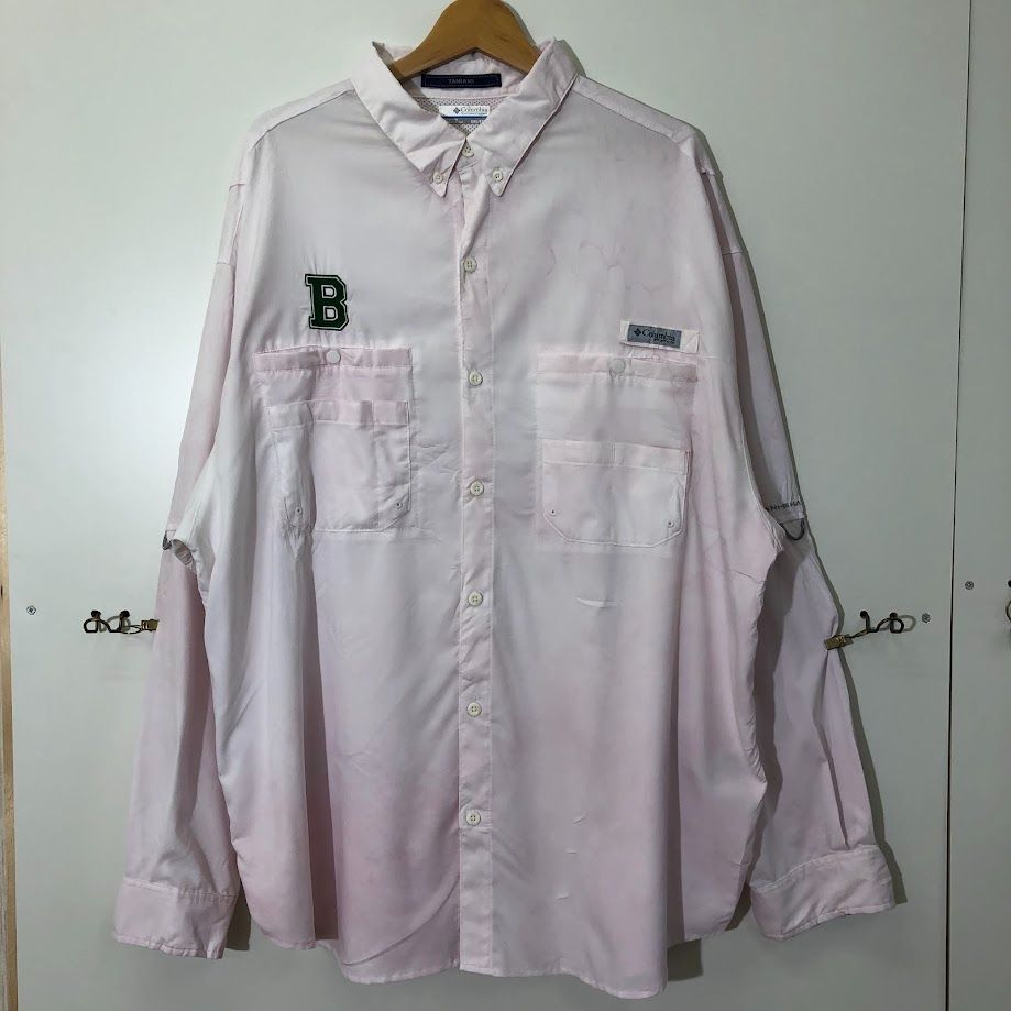 05年製 Columbia PFG Viscose Cotton BD S/S Shirt 水色 M 00s