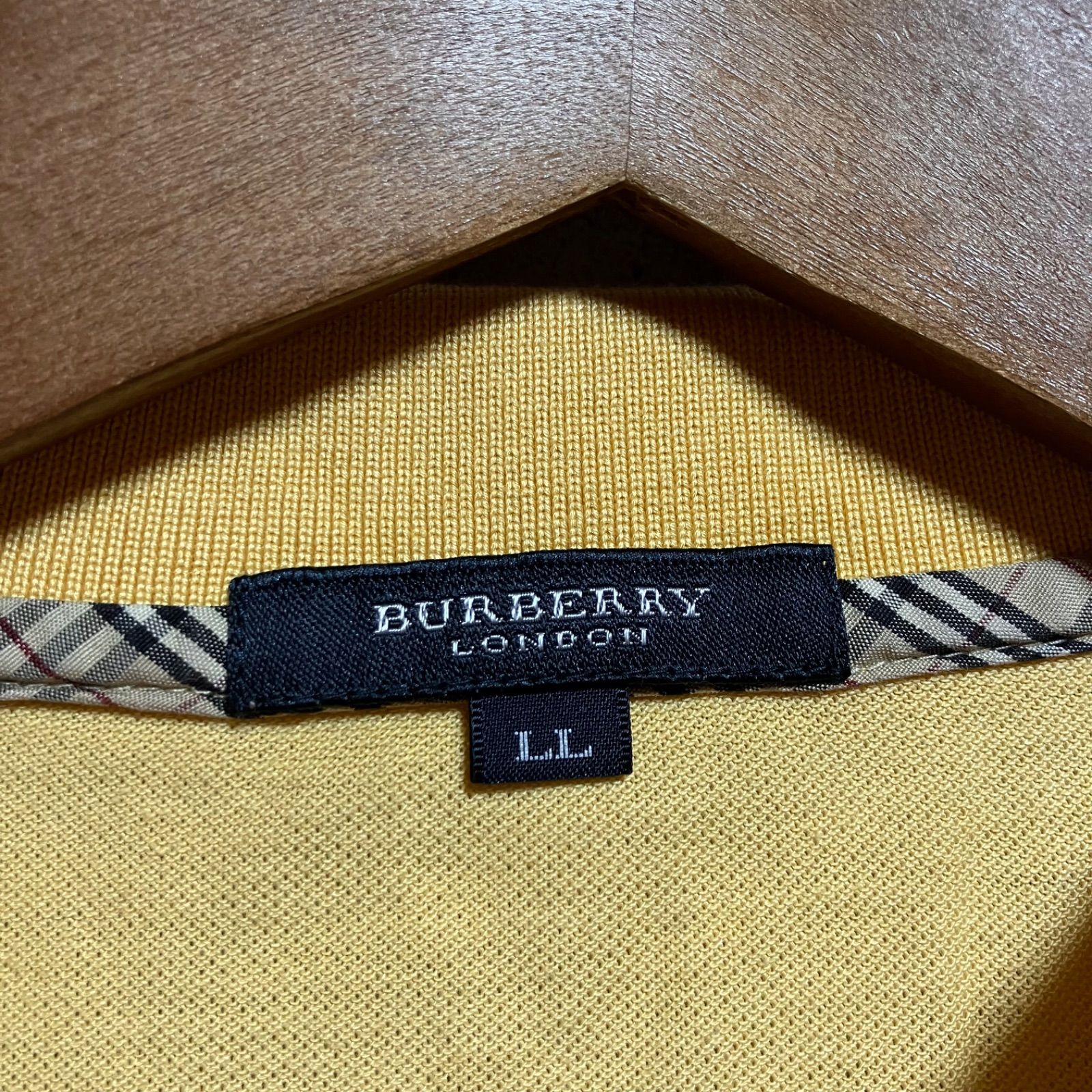 BURBERRY LONDON バーバリーロンドン ポロシャツ ワンポイント 半袖 トップス マスタード イエロー 黄色 XL トップス メンズ 鹿の子 SG148-66