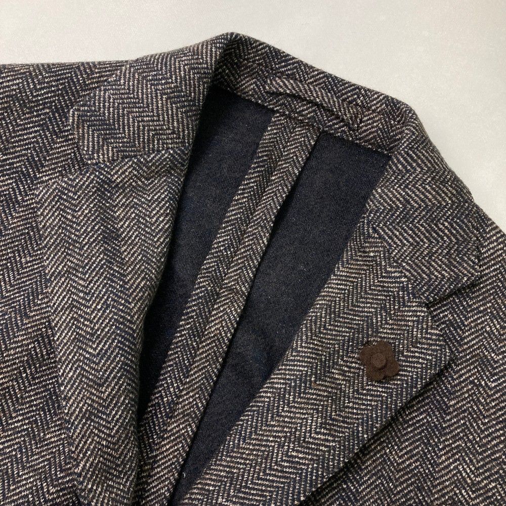LARDINI ラルディーニ JK420 ジャケット ヘリンボーン ブラウン系 48 