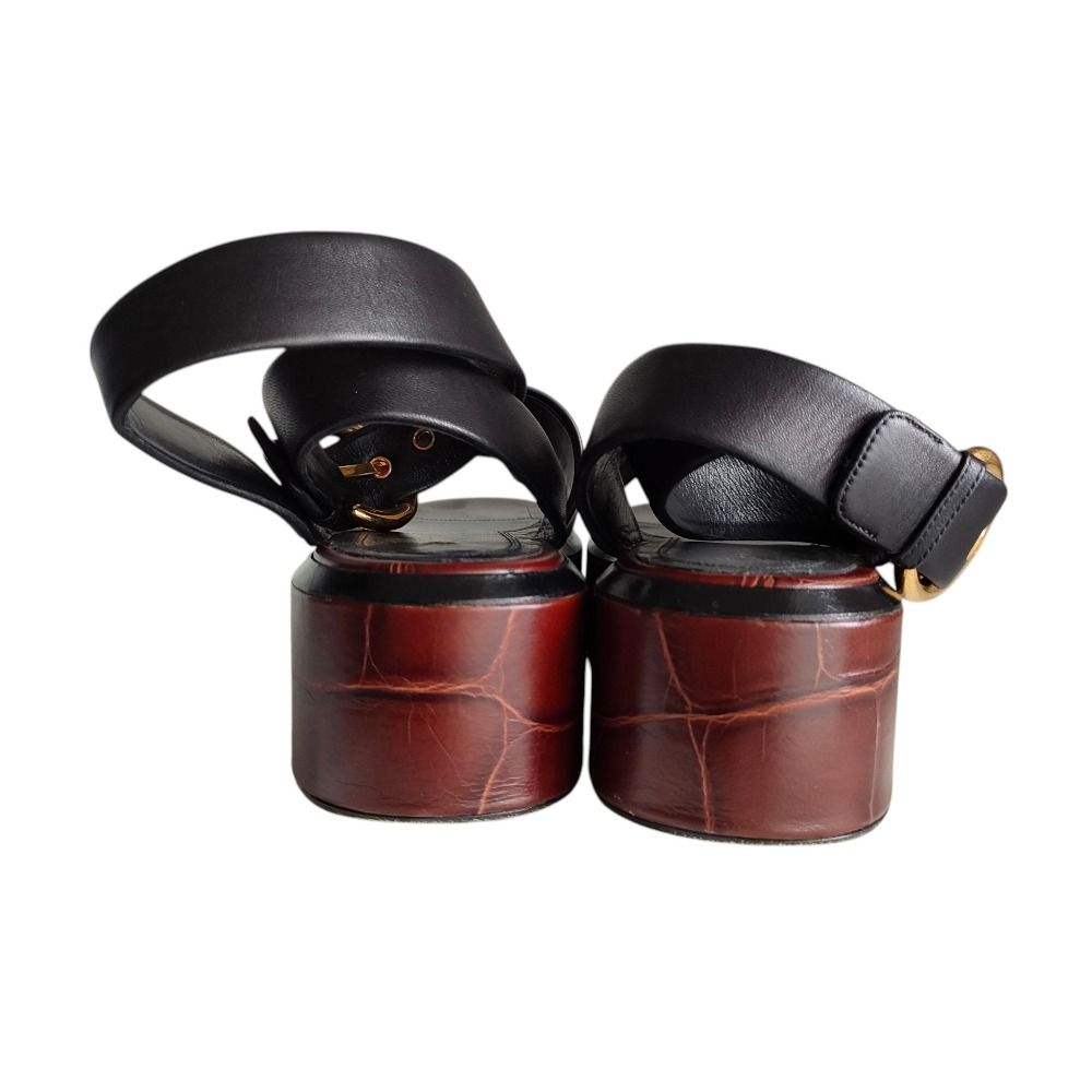 美品 セリーヌ フィービー期 レザー ウェッジソールサンダル 36 箱付き CELINE - 美品 CELINE セリーヌ フィービー期 レザー ジュート