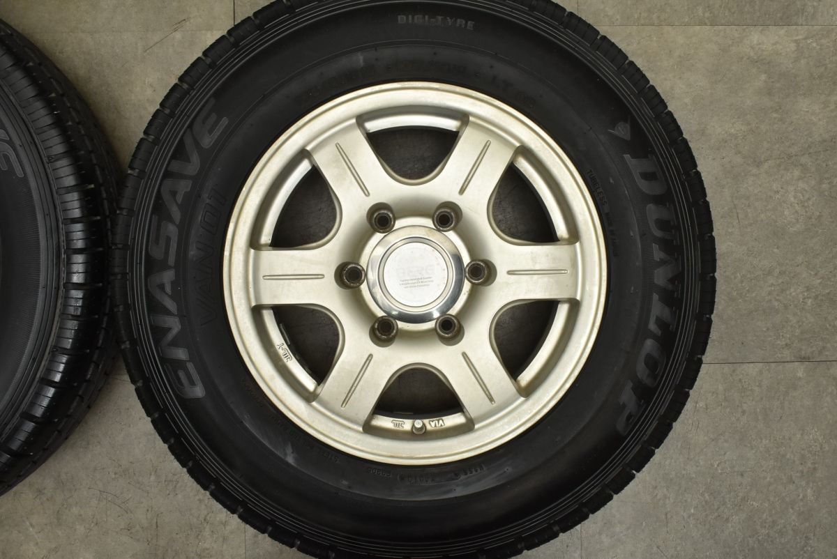 送料無料。 交換用に BERG 15in 6J 33 PCD139.7 ダンロップ エナセーブ VAN01 195 80R15 LT ハイエース レジアスエース