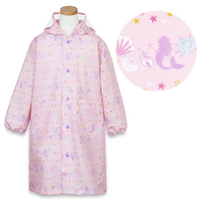 【マーメード ピンク 6751801】 レインコート キッズ ランドセル対応 女の子 オレンジボンボン 120cm 130cm 140cm 小学生 幼稚園 保育園 子供 子ども こども おしゃれ かわいい カッパ リュック 対応